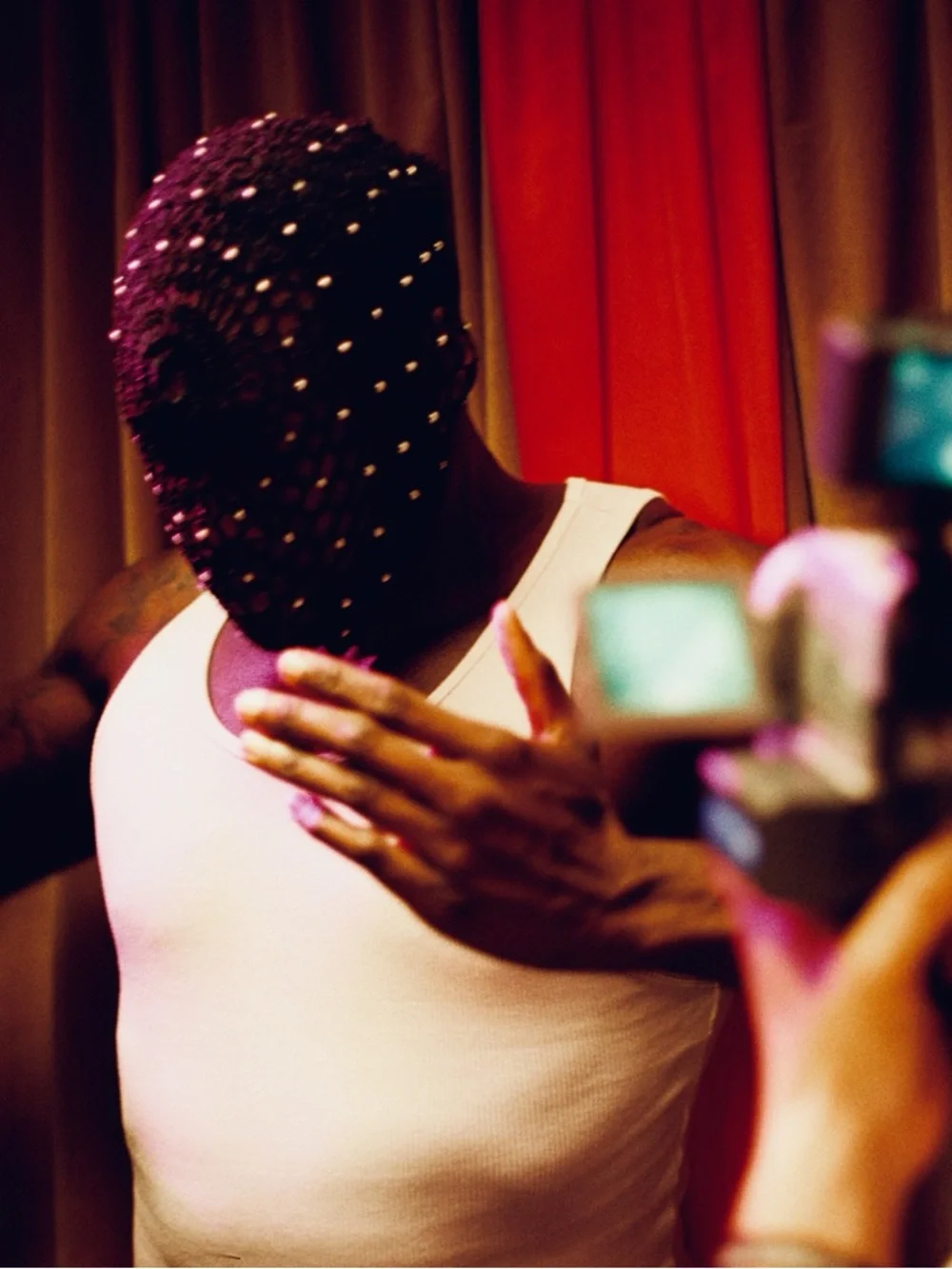 Black Studded Full-Face Mask